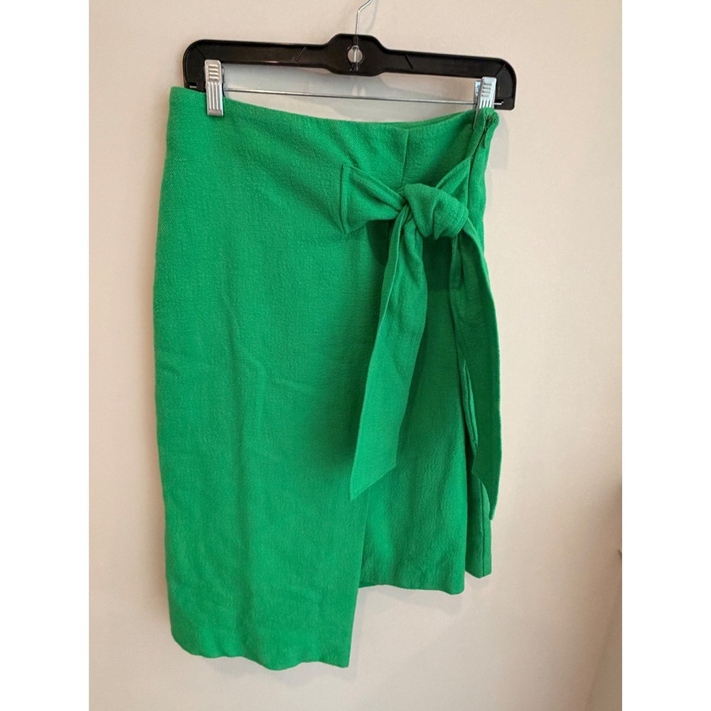 Maeve Anthropologie Green Wrap Skirt Size 8 Tie Waist Mini Textured